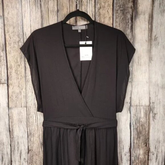 TYSA Garbot Mini Wrap Dress Black Flutter Sleeves Size S New With Tags - Picture 3 of 11